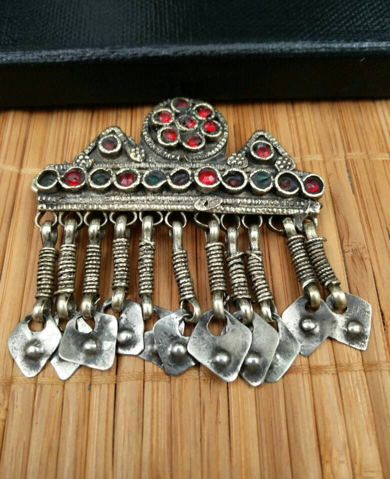 Vintage Afghan or Kuchi Tribe Traditional Handmade Hair Clip Vintage Afghan Tribal Hair Clip: Floral Hair Jewelry - Etsy main image 4