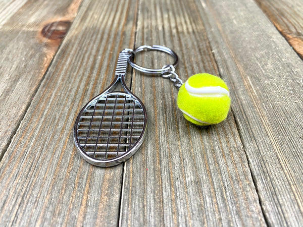 Tennis racket and ball keychain. Sports keychain. Tennis lover’s keychain. Tennis players keychain. Tennis coach gift. Best gift. Perfect gift.