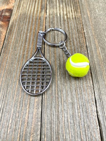 Tennis racket and ball keychain. Sports keychain. Tennis lover’s keychain. Tennis players keychain. Tennis coach gift. Best gift. Perfect gift.