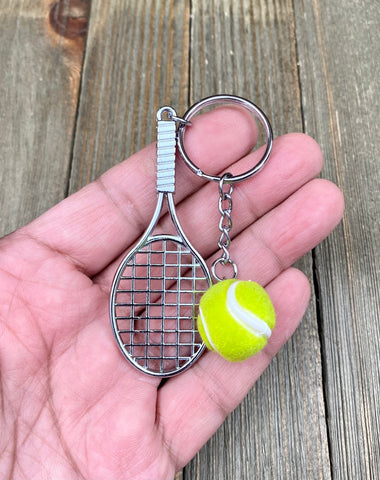Tennis racket and ball keychain. Sports keychain. Tennis lover’s keychain. Tennis players keychain. Tennis coach gift. Best gift. Perfect gift.
