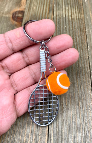 Tennis racket and ball keychain. Sports keychain. Tennis lover’s keychain. Tennis players keychain. Tennis coach gift. Best gift. Perfect gift.