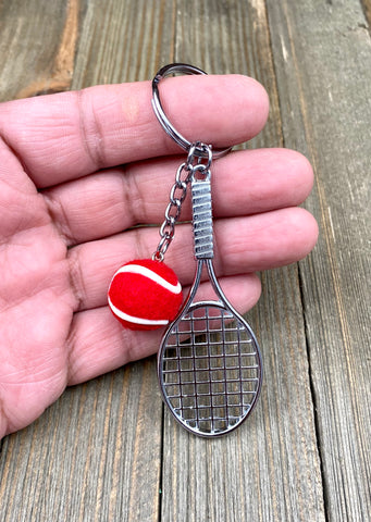 Tennis racket and ball keychain. Sports keychain. Tennis lover’s keychain. Tennis players keychain. Tennis coach gift. Best gift. Perfect gift.