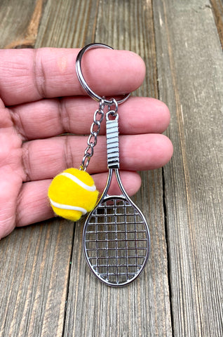 Tennis racket and ball keychain. Sports keychain. Tennis lover’s keychain. Tennis players keychain. Tennis coach gift. Best gift. Perfect gift.