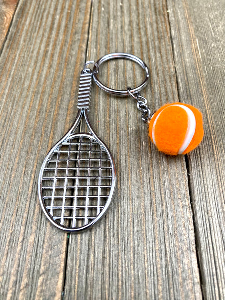 Tennis racket and ball keychain. Sports keychain. Tennis lover’s keychain. Tennis players keychain. Tennis coach gift. Best gift. Perfect gift.