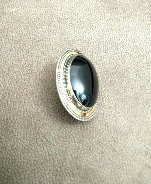 Afghan Kuchi Tribal Ring Vintage Style Antique Jewelry Banjara Boho Gypsy Ring Nepali Indian Ethnic Ring Jewelry Black Stone Ring