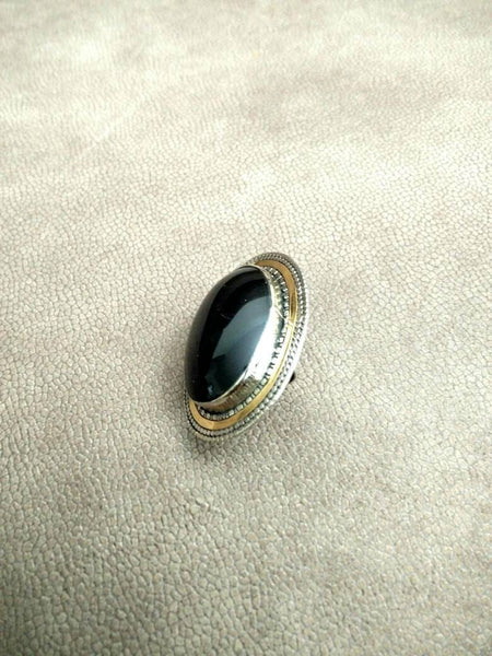 Afghan Kuchi Tribal Ring Vintage Style Antique Jewelry Banjara Boho Gypsy Ring Nepali Indian Ethnic Ring Jewelry Black Stone Ring