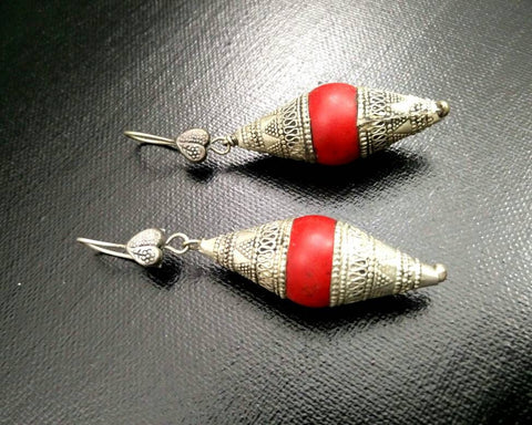 Vintage Handmade Earrings Afghan Kuchi Tribal Jewelry Boho Gypsy Earrings Antique Hoop Earrings Ethnic Indian Earrings Banjara Belly Dancing