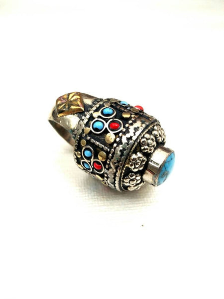 Vintage Style Handmade Ring Afghan Kuchi Tribal Jewelry Antique Design Banjara Boho Gypsy Indian Ethnic Woman Fashion Belly Dancing Jewelry