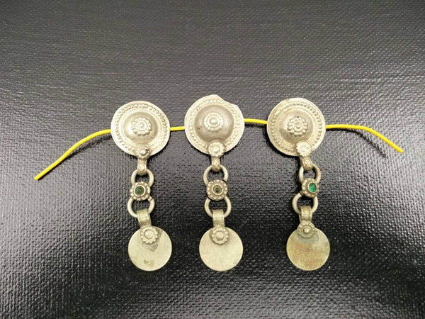 14 Vintage Turkoman Buttons DIY Findings Belly Dancing Costume Supply Dress Designing Tribal Kuchi Afghan Boho Handmade Rare Buttons Tassels