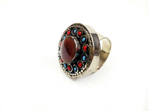 Vintage Style Handmade Ring Afghan Kuchi Tribal Jewelry Antique Design Banjara Boho Gypsy Indian Woman Fashion Ethnic Traditional Ring