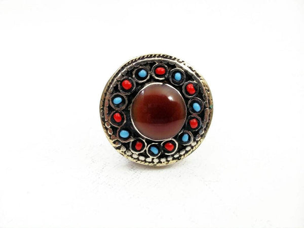 Vintage Style Handmade Ring Afghan Kuchi Tribal Jewelry Antique Design Banjara Boho Gypsy Indian Woman Fashion Ethnic Traditional Ring