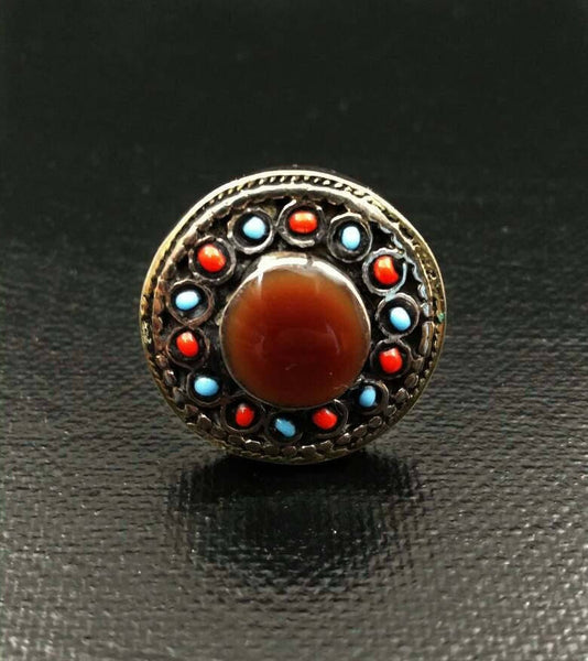 Vintage Style Handmade Ring Afghan Kuchi Tribal Jewelry Antique Design Banjara Boho Gypsy Indian Woman Fashion Ethnic Traditional Ring