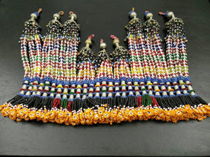 Vintage Multicolor Beaded Tassels Belly Dancing Costume Supplies Tribal Kuchi Baluchi Afghan Dress Designing DIY Bohemian Jewelry Findings.