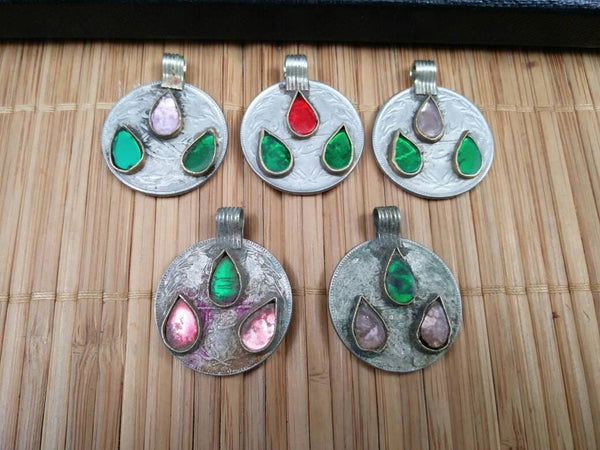 5 Large Almost Same Especially Selected Rare Vintage Coin Pendants DIY Boho Antique Belly Dance Costume Supply Kuchi Tribal Jewelry Findings