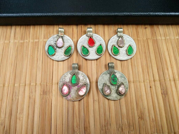 5 Large Almost Same Especially Selected Rare Vintage Coin Pendants DIY Boho Antique Belly Dance Costume Supply Kuchi Tribal Jewelry Findings