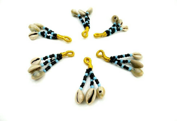 6 Cowrie Shell Tassels Beautiful Cowry Shell Jewelry Tassels Costume Designing Mini Conch Tassels DIY Dresses Bag Cushions Necklace Bracelet