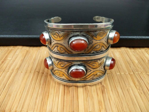 Afghan Bracelet Tribal Kuchi Cuff Boho Gypsy Ethnic Indian Traditional Turkman Cuff Bracelet Banjara Belly Dance Bracelet Cuff jewelry