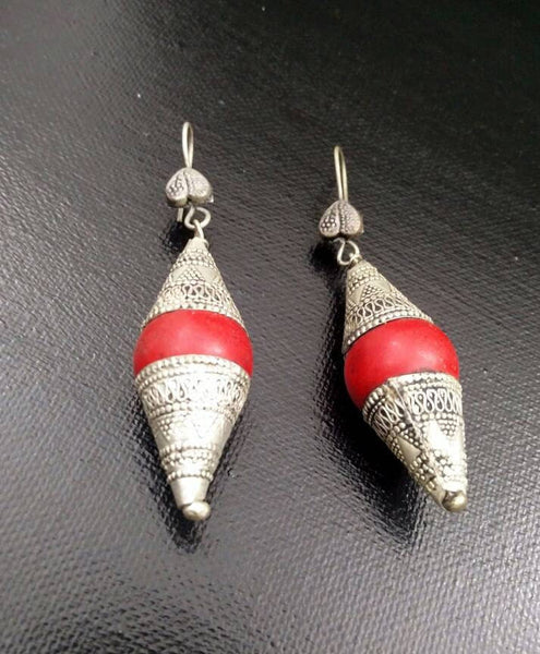 Vintage Handmade Earrings Afghan Kuchi Tribal Jewelry Boho Gypsy Earrings Antique Hoop Earrings Ethnic Indian Earrings Banjara Belly Dancing