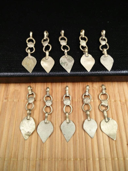 10 Vintage Charms DIY Findings Costume Supply Jewelry Making Parts Hanging Charms Dress Designing Tribal Kuchi Afghan Handmade DIY Findings.
