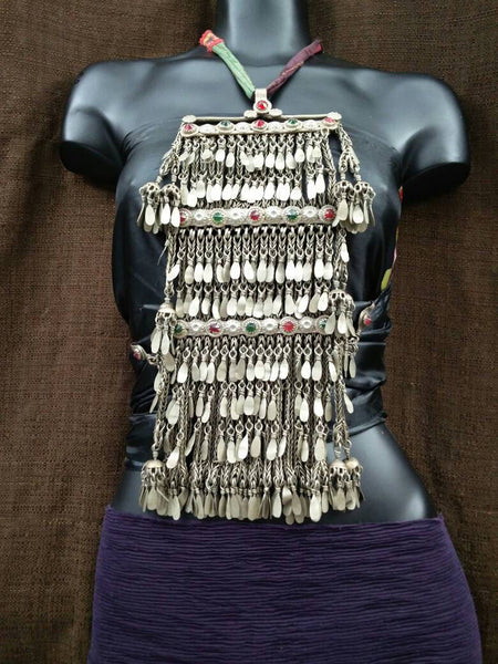 Very Huge Rare Afghan Tribal Traditional Long Pendant Necklace Vintage Handmade Kuchi Ethnic Boho Gypsy Indian Banjara Belly Dancing Jewelry