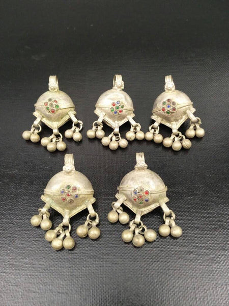 5 Vintage Afghan Kuchi Tribal Pendants DIY Costume Designing Supply Jewelry Supply Antique Pendants Charms Banjara Indian Pendants Findings.