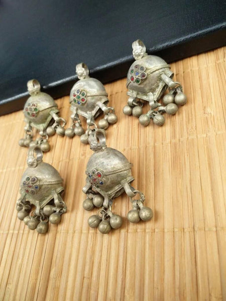 5 Vintage Afghan Kuchi Tribal Pendants DIY Costume Designing Supply Jewelry Supply Antique Pendants Charms Banjara Indian Pendants Findings.