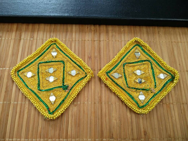 2 Dress Patches Costume Designing Supply DIY Afghan Kuchi Handmade Vintage Banjara Dress Sew On Tribal Boho Patch Ethnic Indian Dress Panels