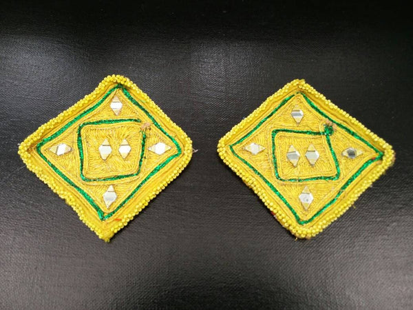 2 Dress Patches Costume Designing Supply DIY Afghan Kuchi Handmade Vintage Banjara Dress Sew On Tribal Boho Patch Ethnic Indian Dress Panels