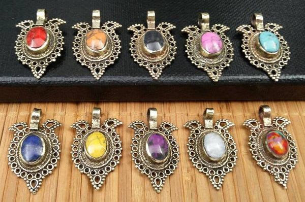 10 Waziri Pendants DIY Belly Dance Costume Designing Boho Jewelry Supply Charms Banjara Kuchi Gypsy Tribal Pendant Findings Dress Designing.