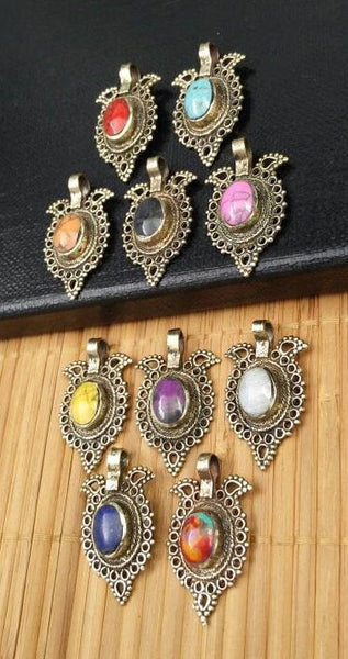 10 Waziri Pendants DIY Belly Dance Costume Designing Boho Jewelry Supply Charms Banjara Kuchi Gypsy Tribal Pendant Findings Dress Designing.