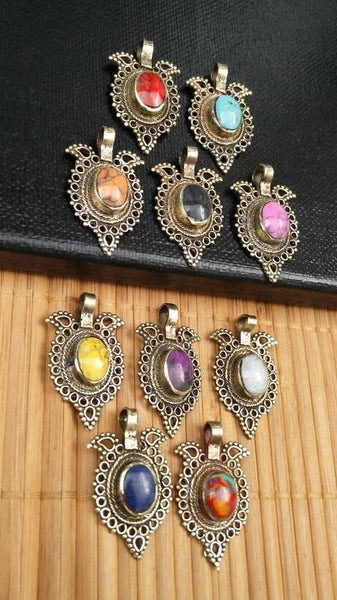 10 Waziri Pendants DIY Belly Dance Costume Designing Boho Jewelry Supply Charms Banjara Kuchi Gypsy Tribal Pendant Findings Dress Designing.