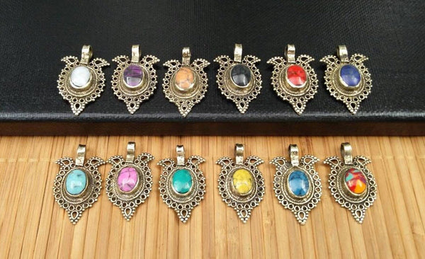 12 Waziri Pendants DIY Belly Dance Costume Designing Boho Jewelry Supply Charms Banjara Kuchi Gypsy Tribal Pendant Findings Dress Designing.