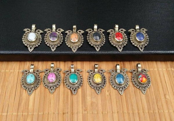 12 Waziri Pendants DIY Belly Dance Costume Designing Boho Jewelry Supply Charms Banjara Kuchi Gypsy Tribal Pendant Findings Dress Designing.
