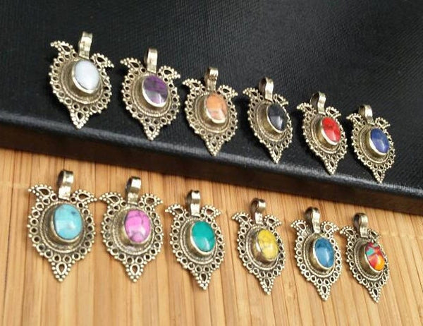 12 Waziri Pendants DIY Belly Dance Costume Designing Boho Jewelry Supply Charms Banjara Kuchi Gypsy Tribal Pendant Findings Dress Designing.