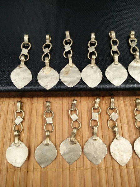 16 Vintage Charms DIY Findings Costume Supply Jewelry Making Parts Hanging Charms Dress Designing Tribal Kuchi Afghan Handmade DIY Findings.