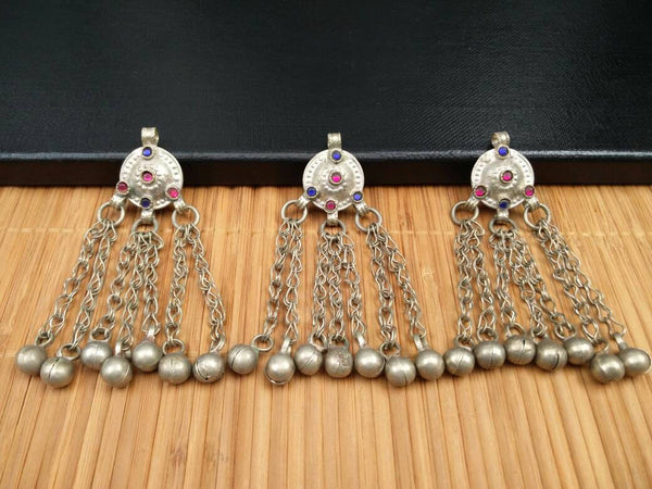 3 Afghan Tribal Kuchi Pendants DIY Antique vintage all occasions gift Traditional Indian Beautiful Unique rare Banjara Jewelry findings