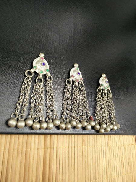 3 Afghan Tribal Kuchi Pendants DIY Antique vintage all occasions gift Traditional Indian Beautiful Unique rare Banjara Jewelry findings