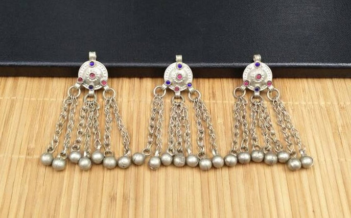 3 Afghan Tribal Kuchi Pendants DIY Antique vintage all occasions gift Traditional Indian Beautiful Unique rare Banjara Jewelry findings