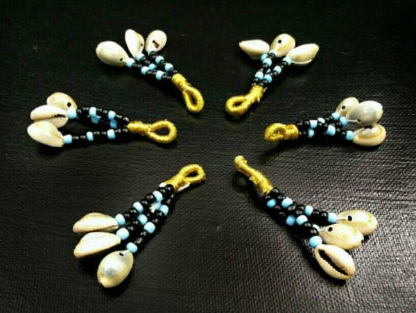 6 Cowrie Shell Tassels Beautiful Cowry Shell Jewelry Tassels Costume Designing Mini Conch Tassels DIY Dresses Bag Cushions Necklace Bracelet