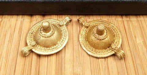 2 Gold Color Vintage Style Connectors DIY Bohemian jewelry Findings Belly Dance Costume Supply Dress Designing Tribal Kuchi Afghan Handmade