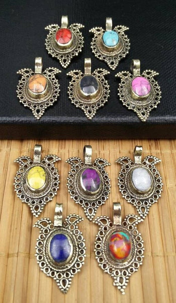 10 Waziri Pendants DIY Belly Dance Costume Designing Boho Jewelry Supply Charms Banjara Kuchi Gypsy Tribal Pendant Findings Dress Designing.