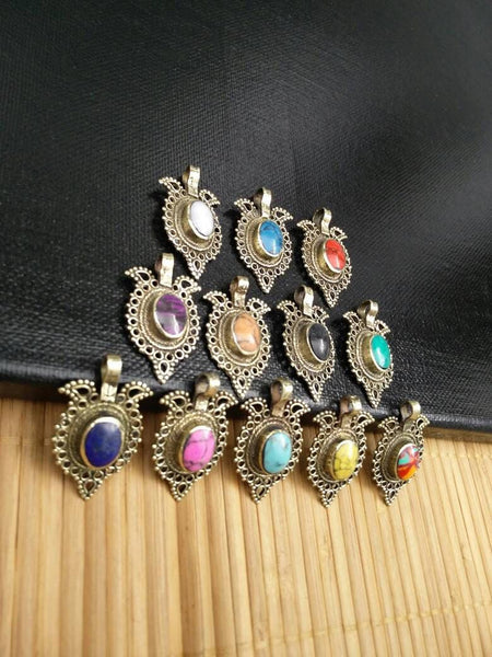 12 Waziri Pendants DIY Belly Dance Costume Designing Boho Jewelry Supply Charms Banjara Kuchi Gypsy Tribal Pendant Findings Dress Designing.