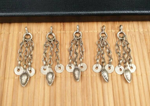 5 Vintage Charms DIY Findings Costume Supply Jewelry Making Parts Hanging Charms Dress Designing Tribal Kuchi Afghan Handmade DIY Findings.