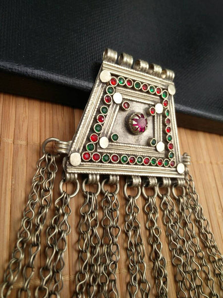 Afghan Tribal Kuchi Pendant Handmade Boho Gypsy Pendant Traditional Indian Banjara Pendant Beautiful Unique Ethnic Vintage Red  Pendant Gift