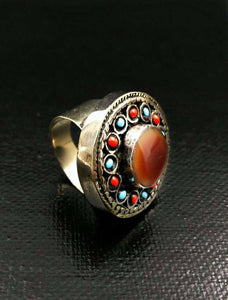 Vintage Style Handmade Ring Afghan Kuchi Tribal Jewelry Antique Design Banjara Boho Gypsy Indian Woman Fashion Ethnic Traditional Ring