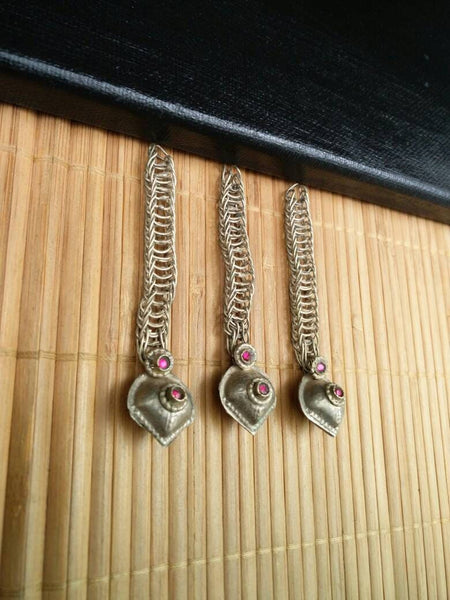 3 Vintage 3.4 Inches Charms DIY Findings Belly Dance Costume Supply Jewelry Boho Banjara Dress Design Tribal Kuchi Afghan Handmade Component