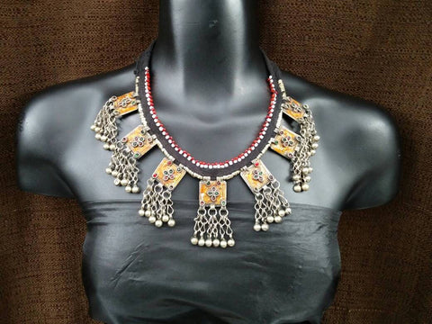 Afghan Tribal Necklace Traditional Vintage Antique Handmade Jewelry Kuchi Boho Ethnic Indian Banjara Woman Pendant Belly Dance Necklace.