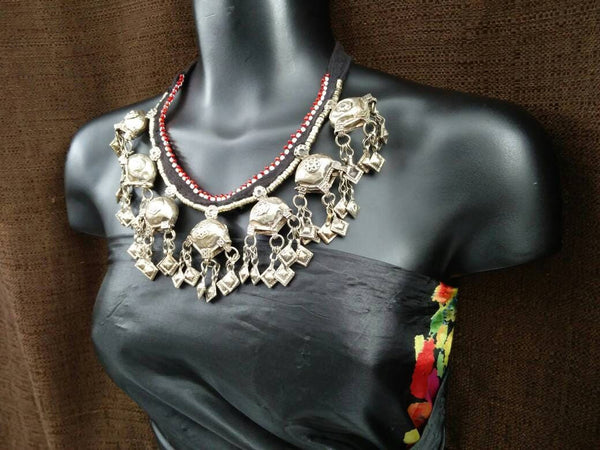 Afghan Tribal Kuchi Pendant Necklace Traditional Vintage Antique Handmade Ethnic Indian Banjara Belly Dancing Costume Bohemian Jewelry Gift.