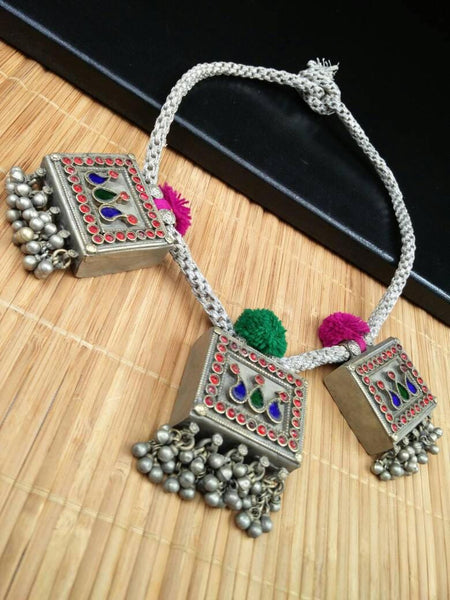 Afghan Vintage Prayer Necklace Tribal Kuchi Necklace Ethnic Indian Antique Jewelry Banjara Necklace Boho Gypsy Woman Banjara Nepali Necklace