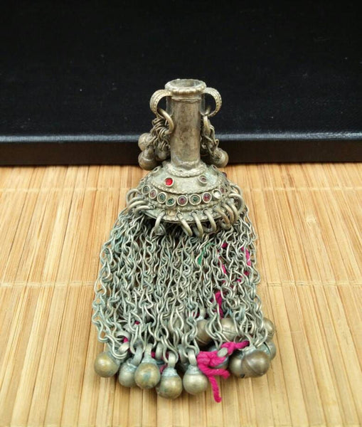 Large Vintage Tassel Bead/Pendant Afghan Kuchi Tribal Jewelry Findings Boho Gypsy Cylindrical Spacer Bead DIY Necklace Bracelet Parts Supply